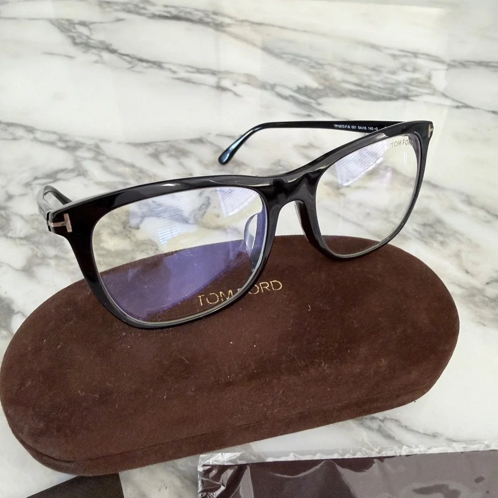Tom Ford TF5672-F-B Eyeglasses Women's Black Full Rim 54-18/140